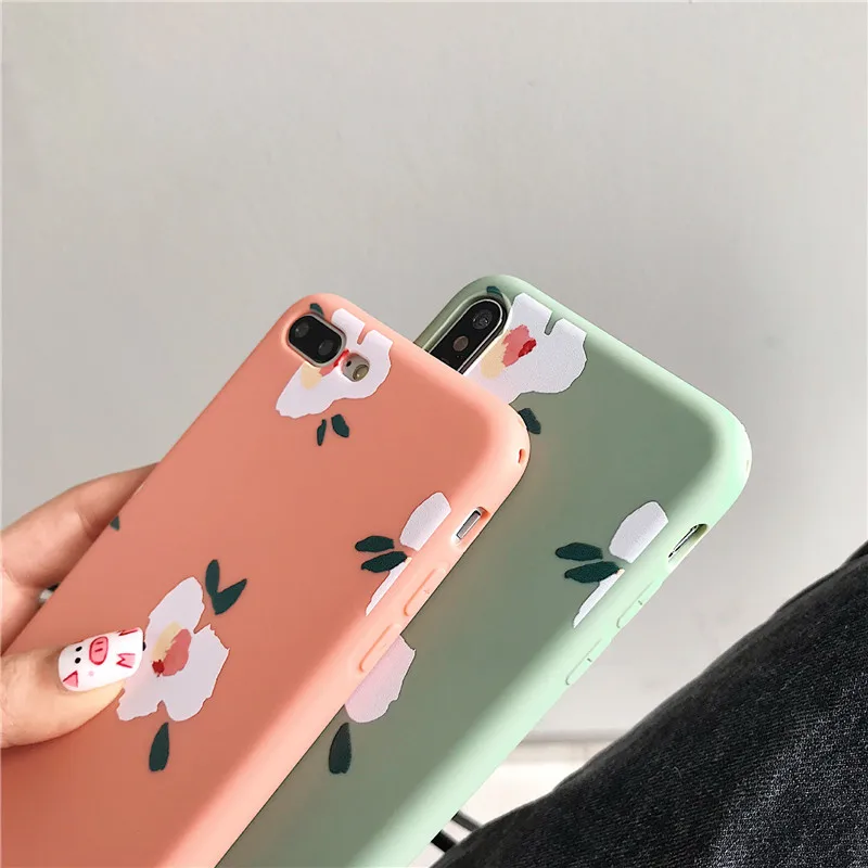 Мягкий силиконовый чехол с цветочным рисунком для iPhone 6 7 8 Plus S X мягкий телефона XS