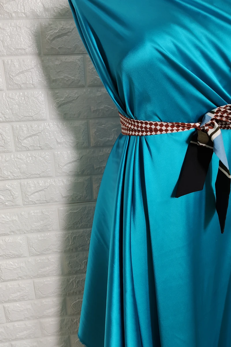 19 мм тянущаяся шелковая атласная простая Модная элегантная ткань дизайнерская