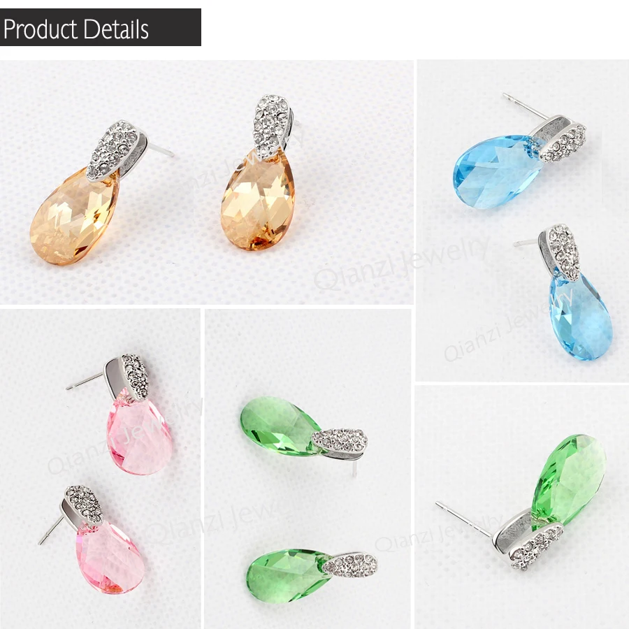 Классические серьги-капли висячие серьги с кристаллами от Сваровски ювелирные