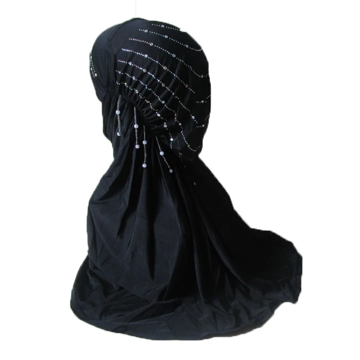 Muslim Islamic Hijab Scarf Woman Islam Jilbab Cap Abaya Hot drilling stones headscarf | Тематическая одежда и униформа