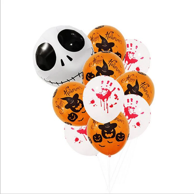 

Happy Halloween Foil Latex Balloon Set Pumpkin Ghost Taro Halloween Ornaments Air Balloons Banner Horror Party Favor Decoration