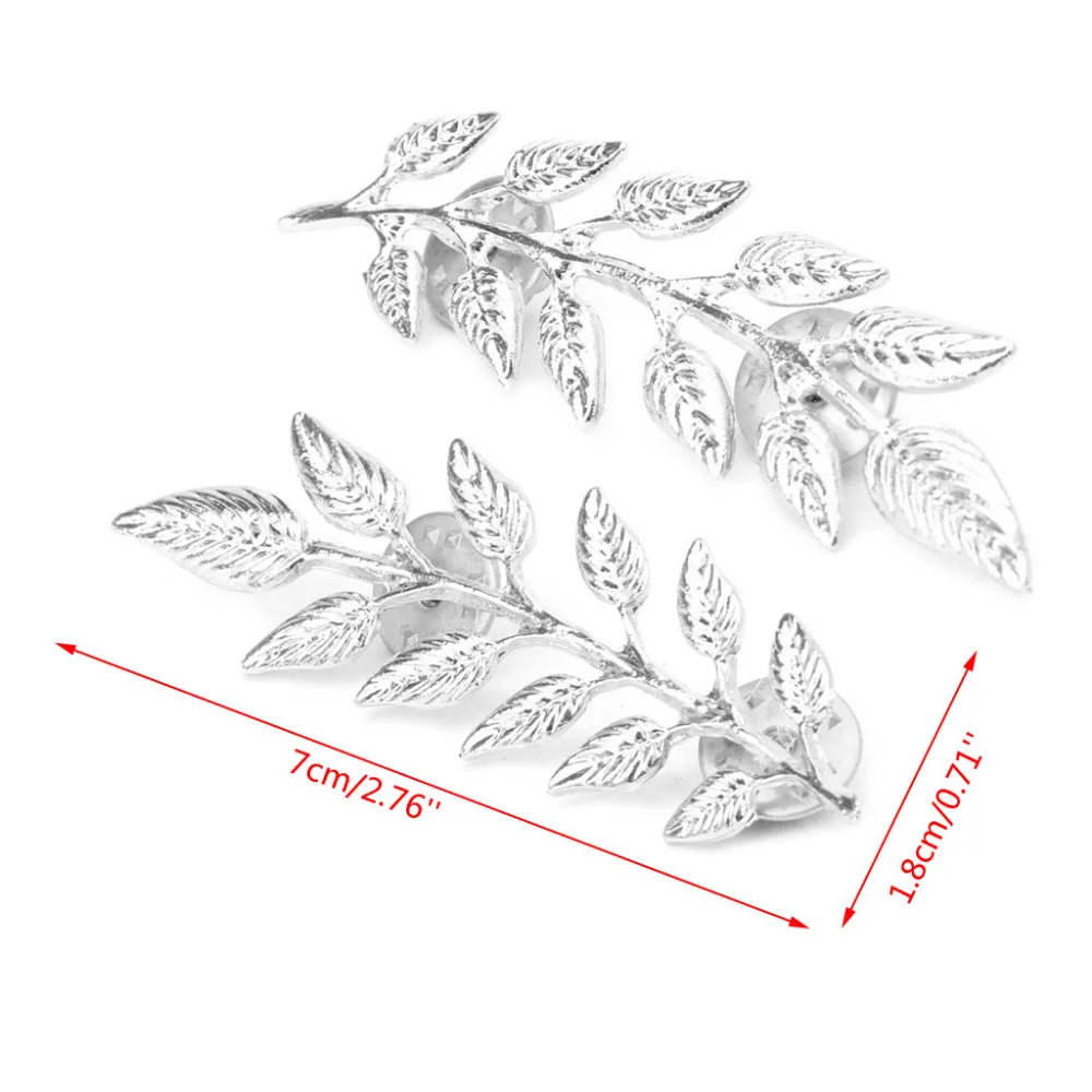 Винтажная позолоченная брошь в форме ветки 1 пара листья пшеницы шейный