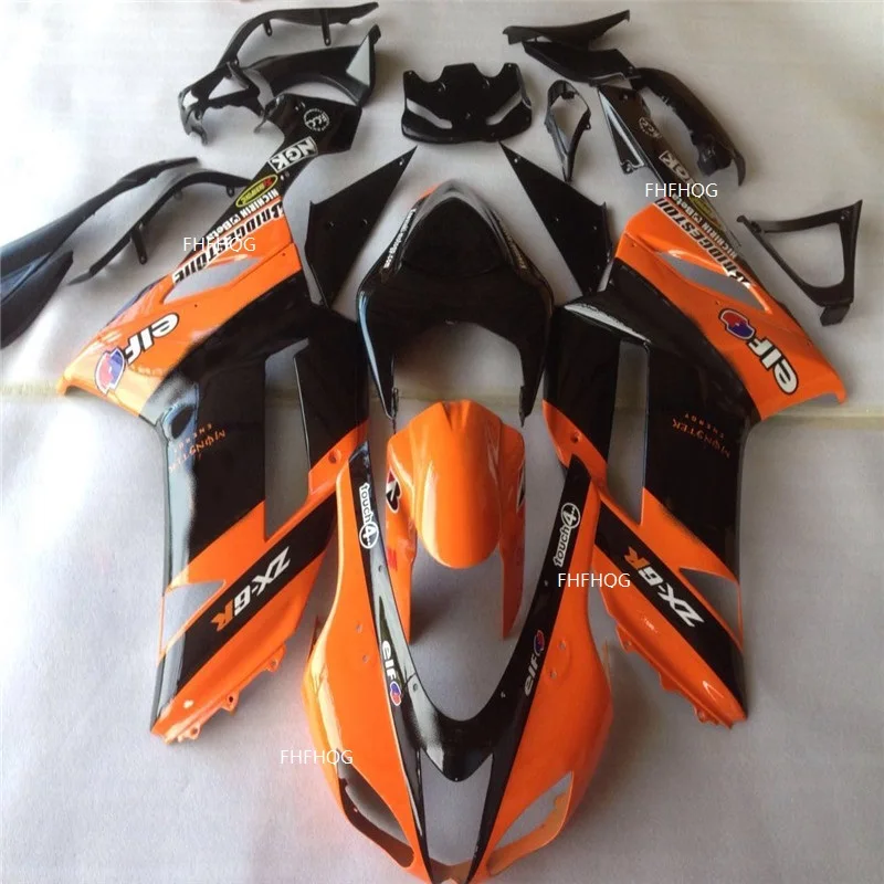 Motorcycle Fairing kit for KAWASAKI Ninja ZX6R 07 08 ZX 6R 2007 2008 zx6r gloss black orange Fairings set | Автомобили и