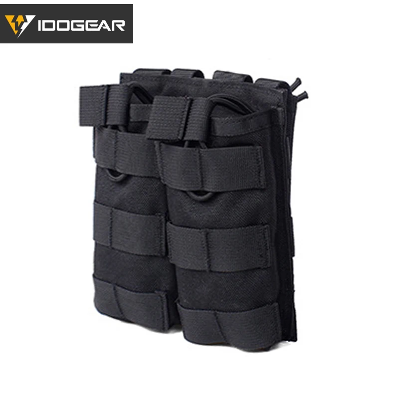 Black IDOGEAR чехол для журналов двойной подсумок несущей Модульная для 5,56 боевой тактические оборудования 3532 - Цвет: Black