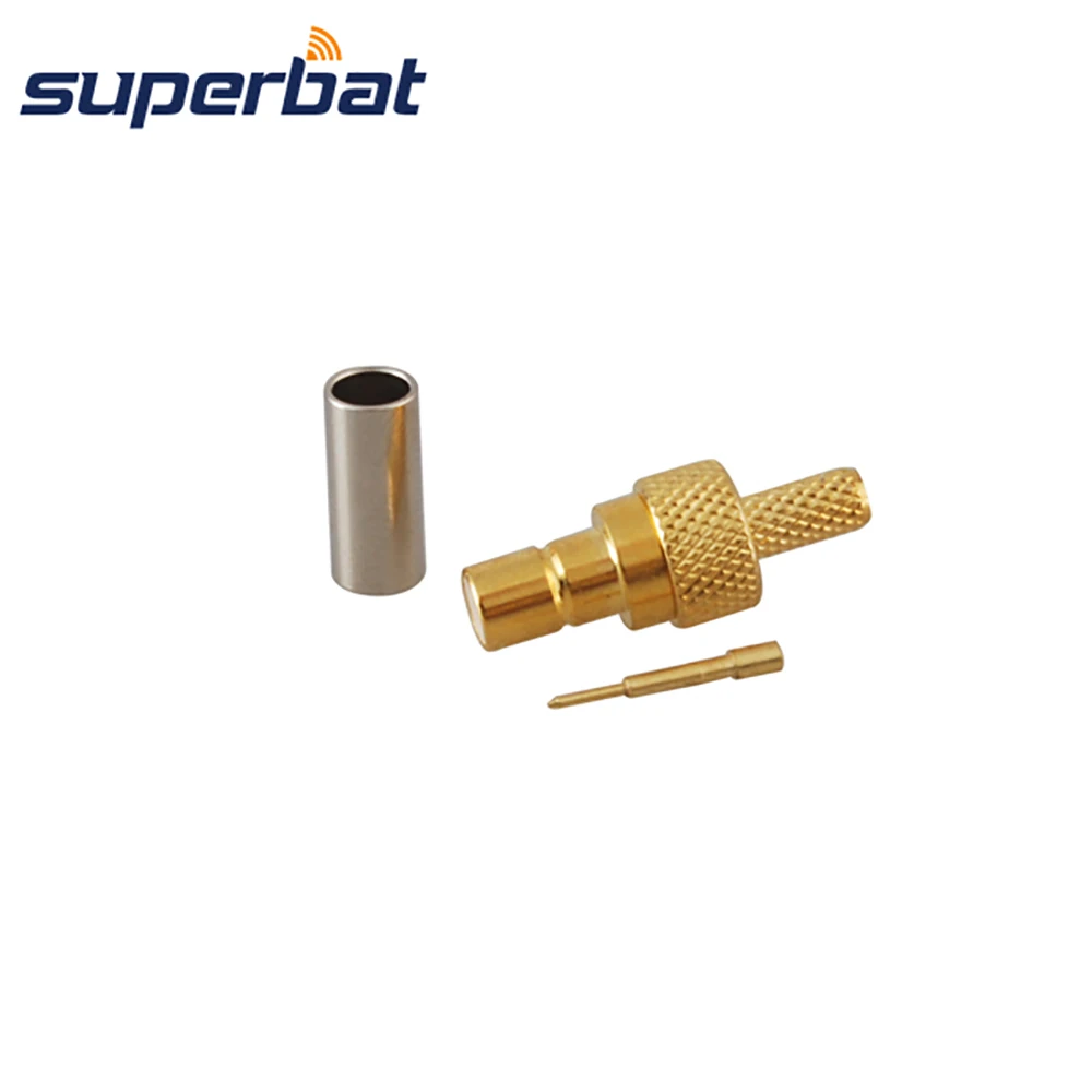 Superbat SMB Male Crimp RF Coaxial Connector for LMR100 RG316 RG174 Cable Straight