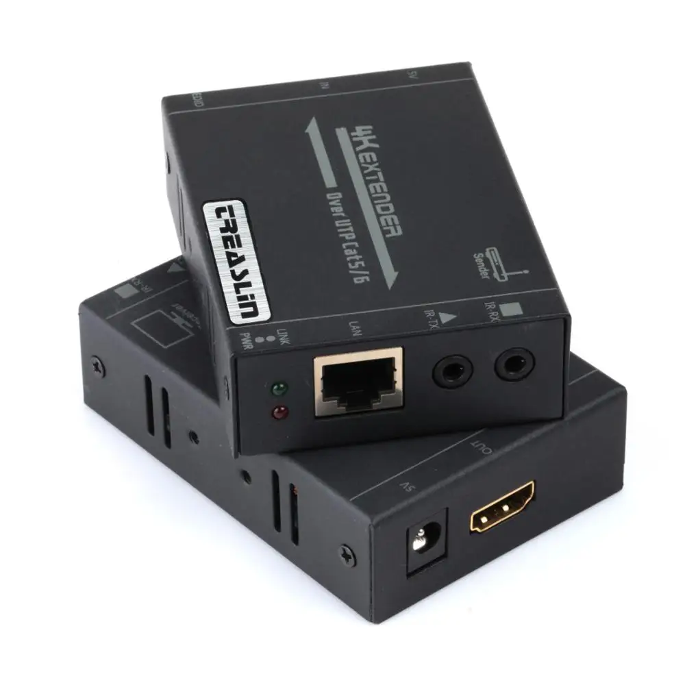 TreasLin 4 К HDMI удлинитель ИК-удлинителя по UTP Cat6 до 164FT (50 м) с двунаправленного ИК для