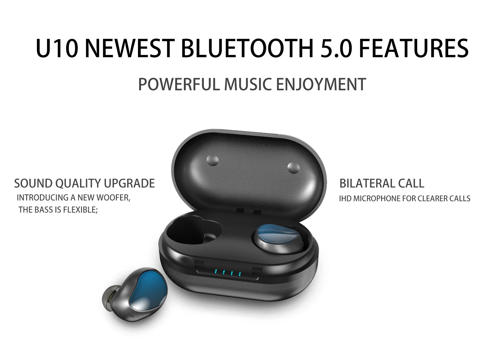 U10 A10 TWS беспроводные наушники Bluetooth 5,0 гарнитура IPX6 водонепроницаемые наушники 5D Hi-Fi стерео PK xiaomi airdots Meizu Pop 2