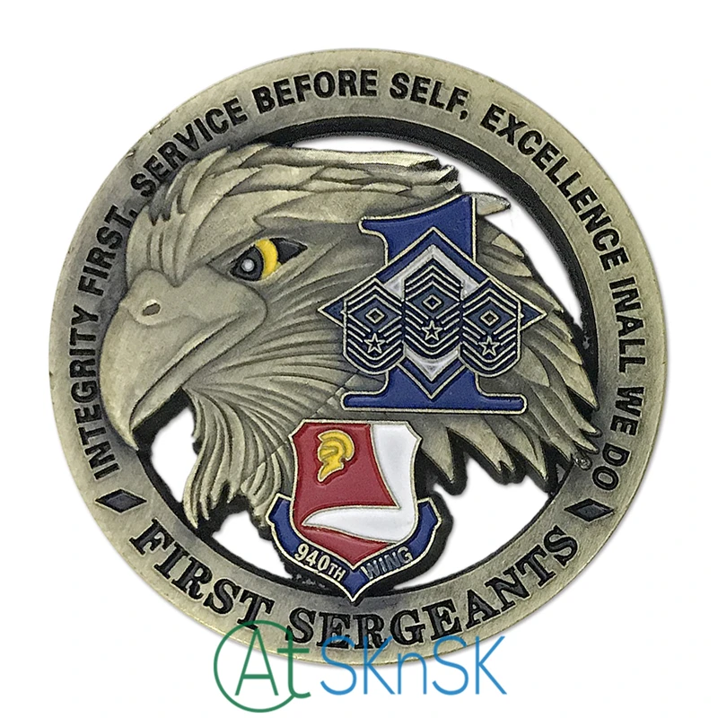 1-10 шт./лот новогодние подарки бронзовая монета ВВС США 940-ое крыло первые sergeants