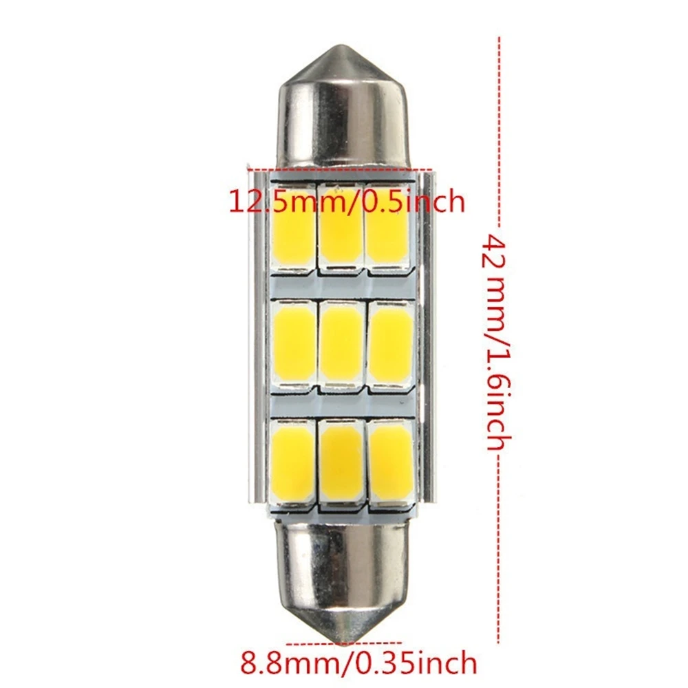 QCDIN 2 шт. 3 5 Вт 42 мм 5630 SMD 9 СВЕТОДИОДНЫЙ Автомобильный Интерьер Чтение карт двери