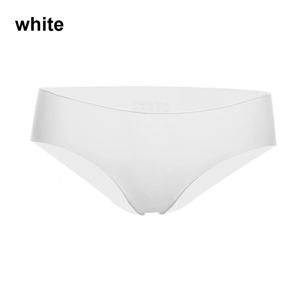 White Сексуальные Однотонные трусы с низкой посадкой, шелковые Бесшовные дышащие трусики, бесследное нижнее белье, кружевное нижнее белье с открытой спиной - Цвет: White