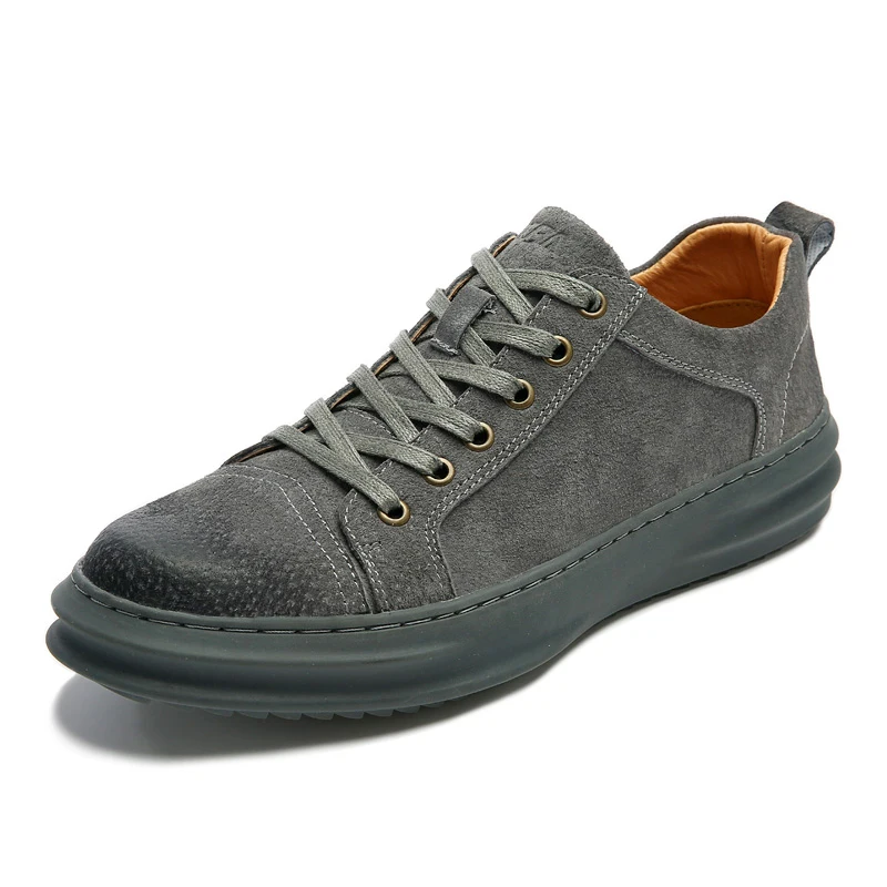 Мужские замшевые кроссовки повседневная обувь на платформе плоская подошва в