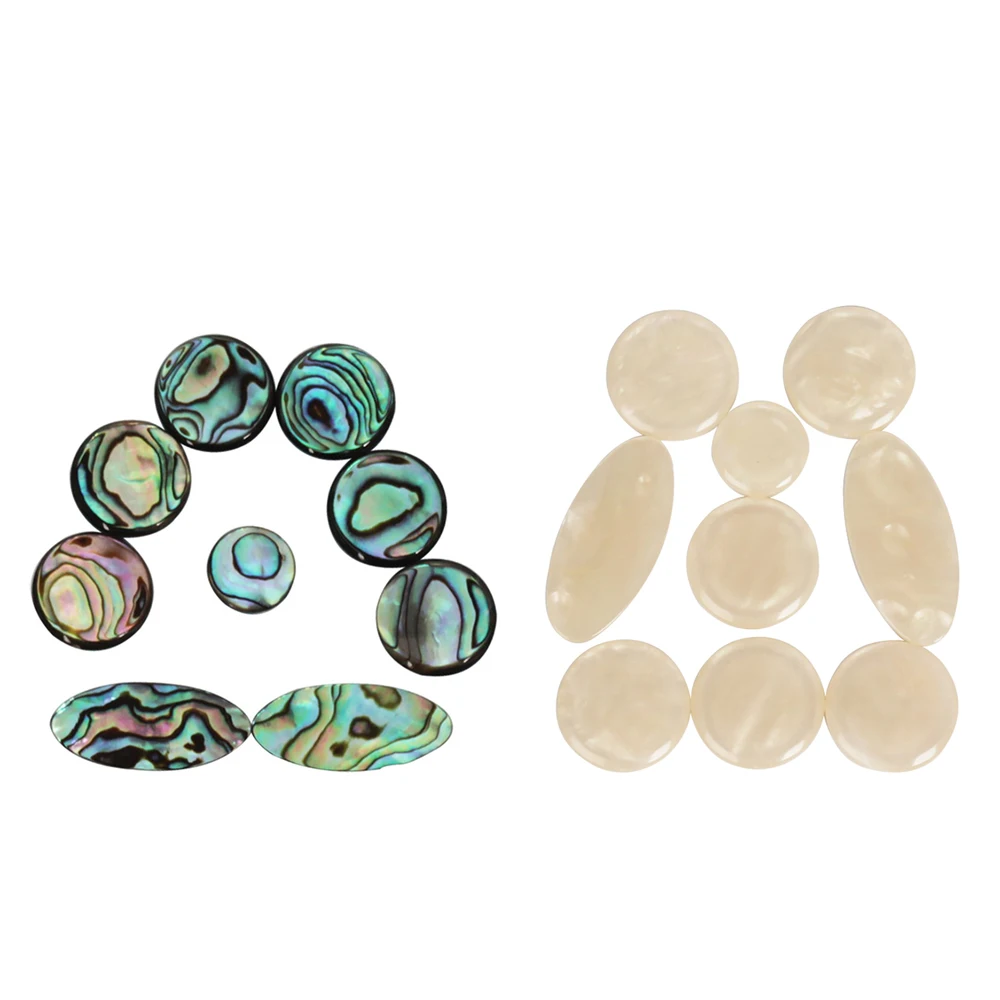 Тонкая работа 9 шт. белая перламутровая оболочка кнопочные вставки для