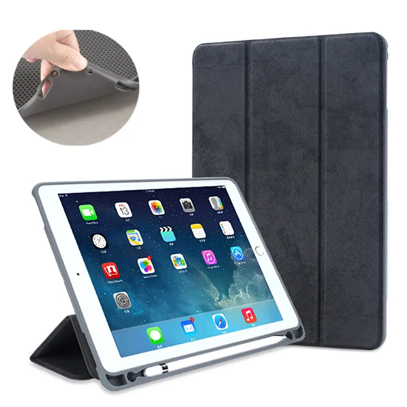 black SUREHIN милый чехол для iPad air 10,5 air 3 кожаный умный силиконовый мягкий чехол для iPad Pro 10,5 чехол-карандаш магнитный держатель - Цвет: black