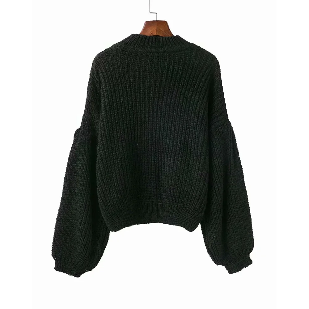 Women Knitted Sweaters Pullover Solid Turtleneck Lantern Sleeve Loose Street Fashion Outwear Casual 2018 Autumn Winter Clothing | Женская