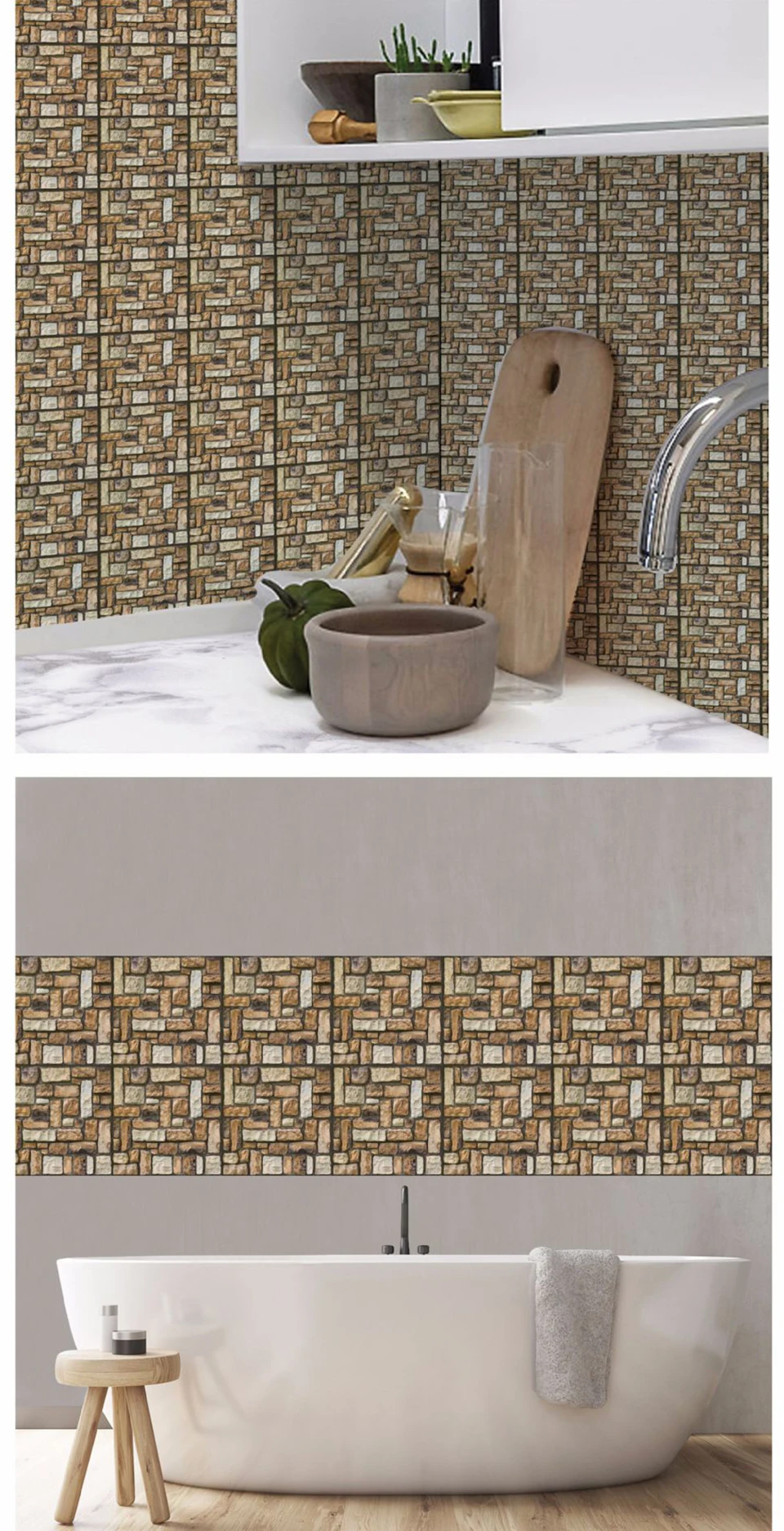 DIY самоклеющиеся 3D наклейки для стен, декор для спальни, ПВХ виниловые кирпичные обои для гостиной, декор для стен, настенные наклейки для кухни