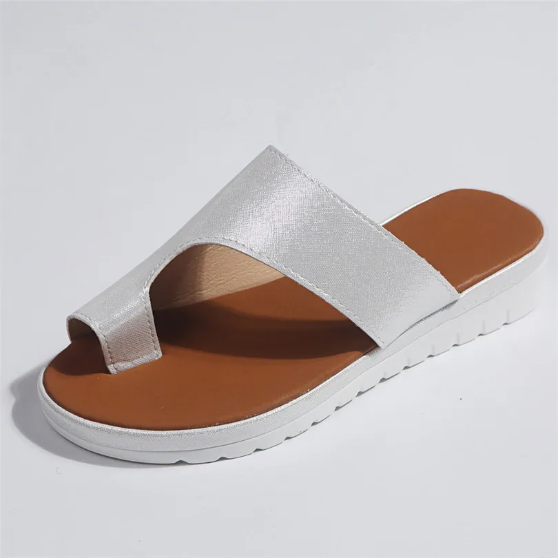 LIN KING/большие размеры Женские кожаные тапочки Удобные шлепанцы на танкетке и