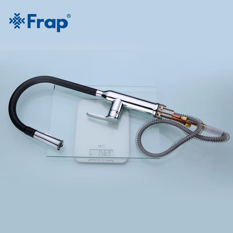 

Frap Black Kitchen Faucet360 Degree Swivel Pull Out Kitchen Faucet Chrome One Handle Mixer Sink Tap Hot and Cold Water Y40069