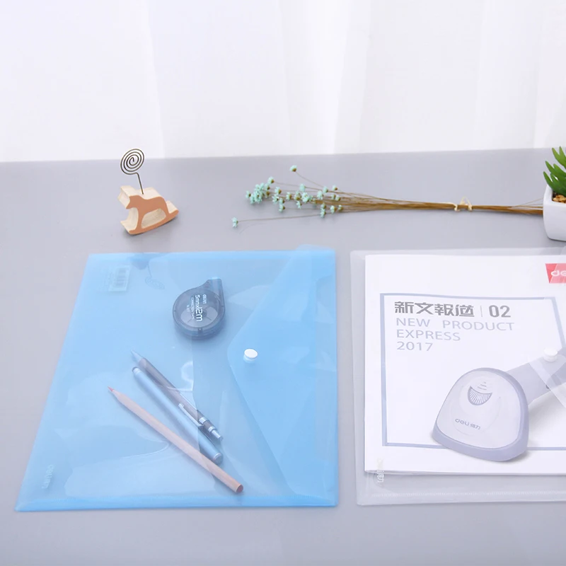 

50pcs/lot A4 Document Folder File Holder Stationery Document Bag File Folder Plastic Office School Supplies