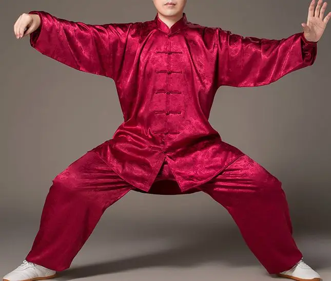 Унисекс высокое качество лето и весна костюм wushu taiji dragon grain форма для Тай Чи