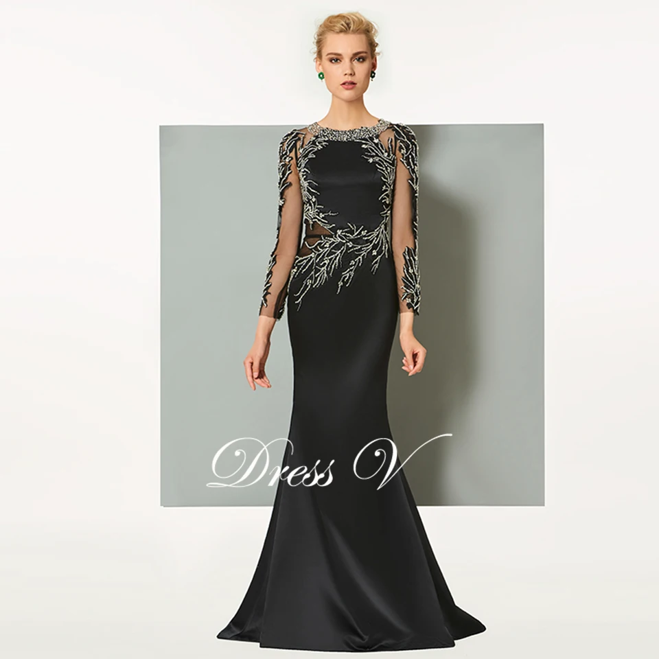Dressv, Черное длинное вечернее платье, элегантное, с глубоким вырезом, с длинным шлейфом, без рукавов, для свадебной вечеринки, торжественное платье, вечерние платья-футляры