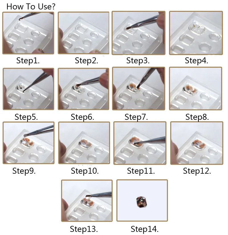1 шт. 3D дизайн ногтей силиконовые резные формы камень сердце кристалл украшения