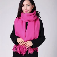 unisex rose red 100 wool thick solid color womensmens winter shawl scarf scarves wrap new 010602