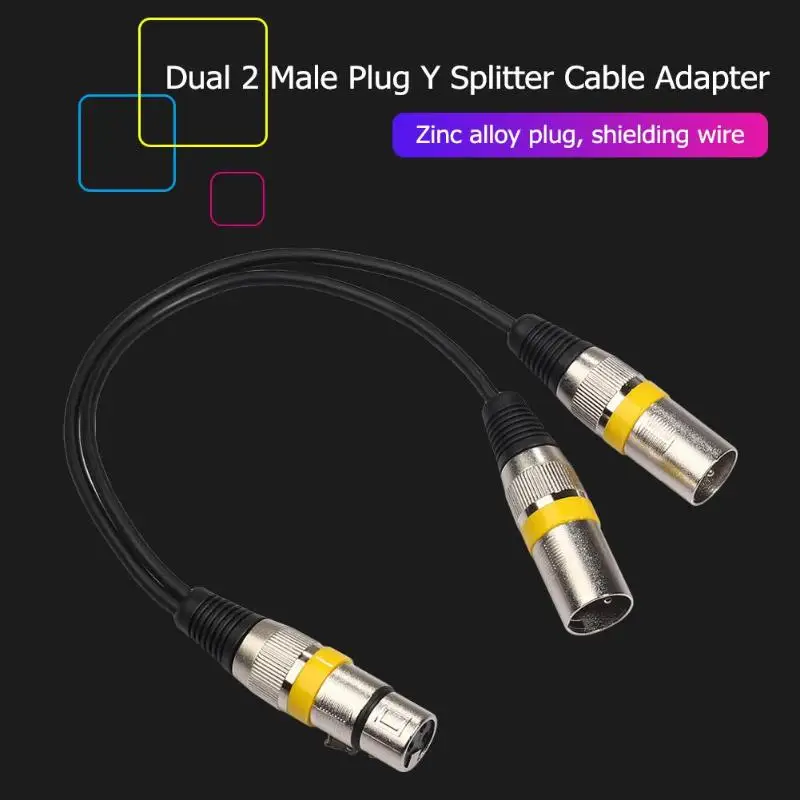 3 контактный гнездовой разъем XLR на двойной 2 штырьковый кабель для усилителей