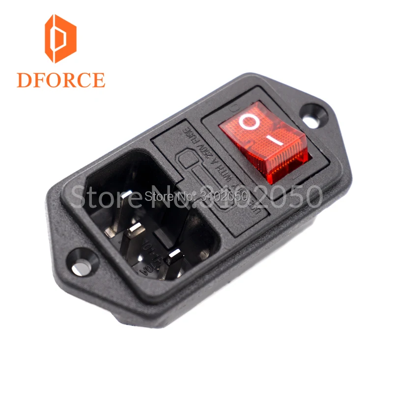 DFORCE 1 шт. Запчасти для 3D принтера Trianglelab 10A 250 В 3 в 1 предохранитель выключатель питания переменного тока розетка для RepRap