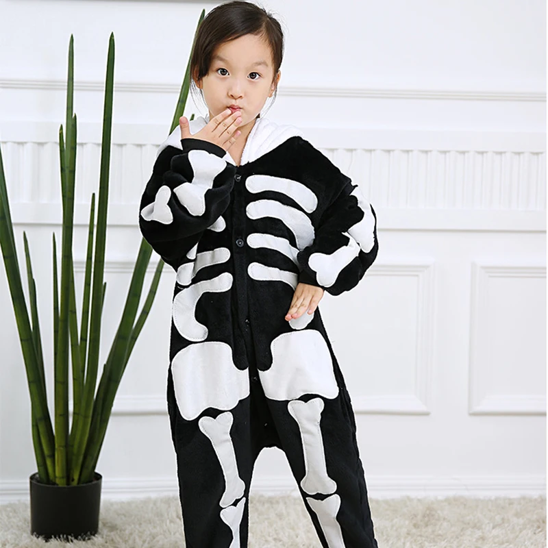 JINUO New Style Parents And Kids Sleepwear Flannel Cartoon Animal Novelty Halloween Pajama Cosplay | Мать и ребенок