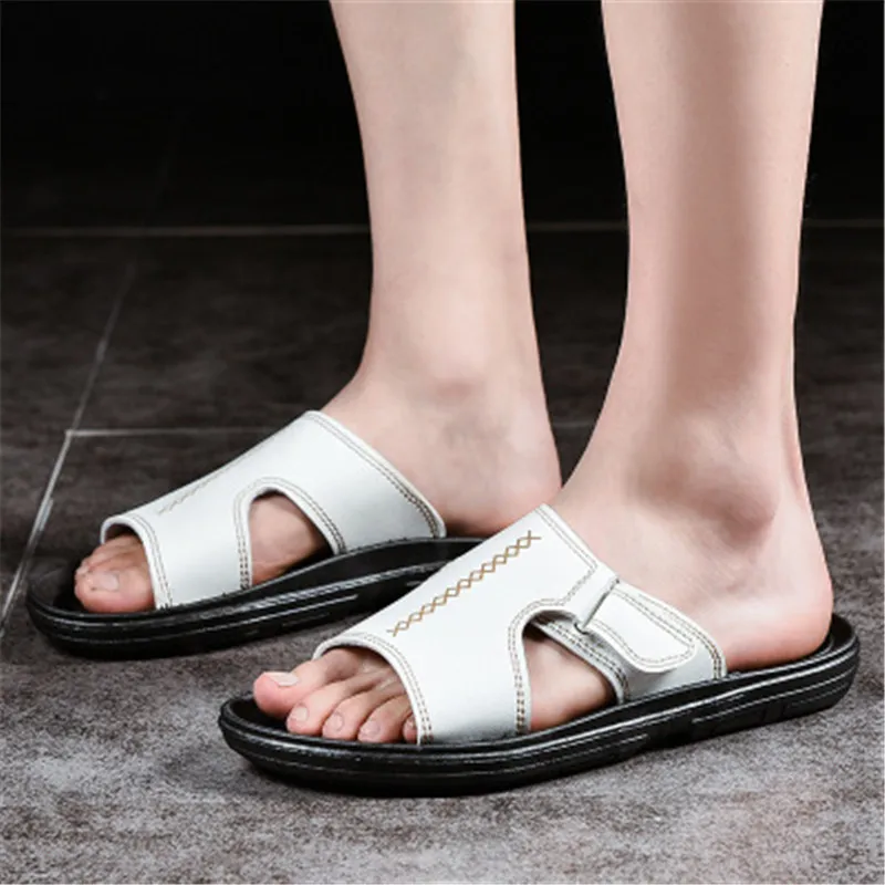 Amzbarley Мужские тапочки Босоножки плюс Размеры 39-46 Направляющие обувь летние