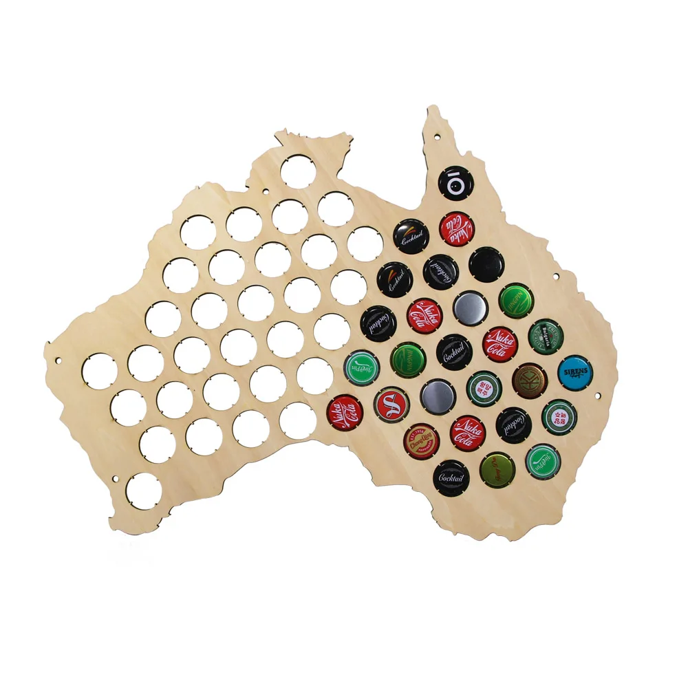 

Australia Hanging Wooden Map Creative Beer Cap Map Wall Decor Gift For Cap Collector Modern Design Home Decoration Accessories