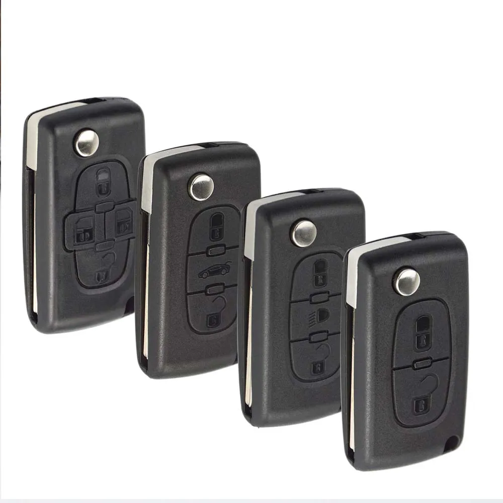 OkeyTech 2 3 4 кнопки дистанционного автомобиля ключ для Peugeot 207 307 308 407 Citroen C2 C3 C4 C5