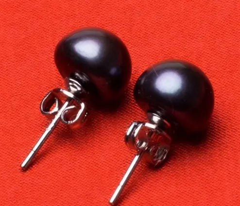 8 9 мм черный Цвет представляет серьги с природным жемчугом культивированный