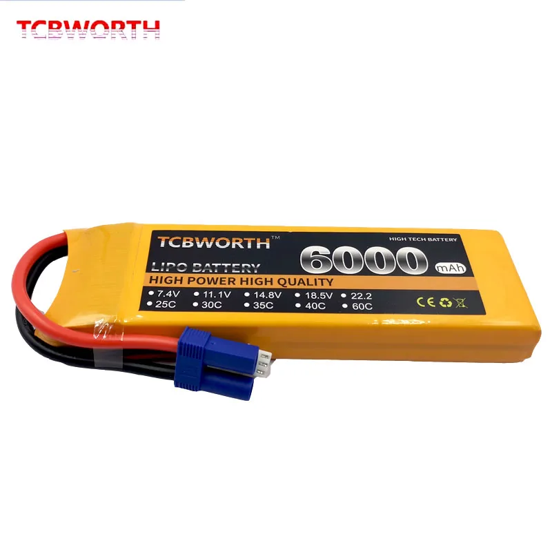 Батареи TCBWORTH 2S 7 4 в 6000 мАч 30C Радиоуправляемый Дрон LiPo аккумулятор для