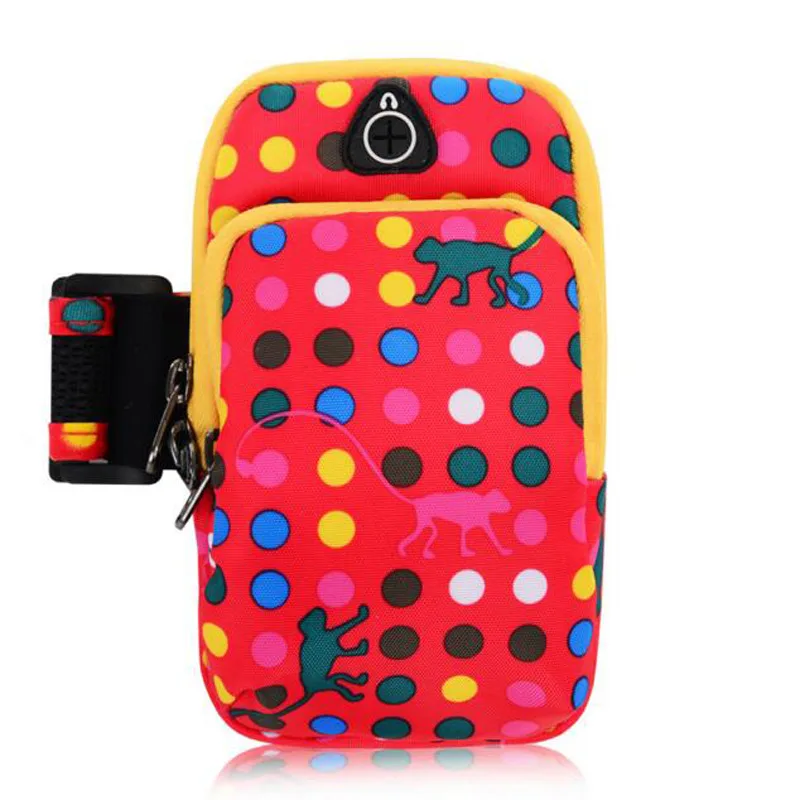 1 Polka Dot Меньший размер: 9x3,5x15,5 см, маленький брендовый мини-чехол на запястье, сумка на ремне с отверстием для наушников - Цвет: 1 Polka Dot