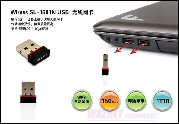 1000 шт 150 м мини USB беспроводная сетевая карта WiFi передатчик сигнала/приемник настольный WLAN USB адаптер RTL8188 MT7601