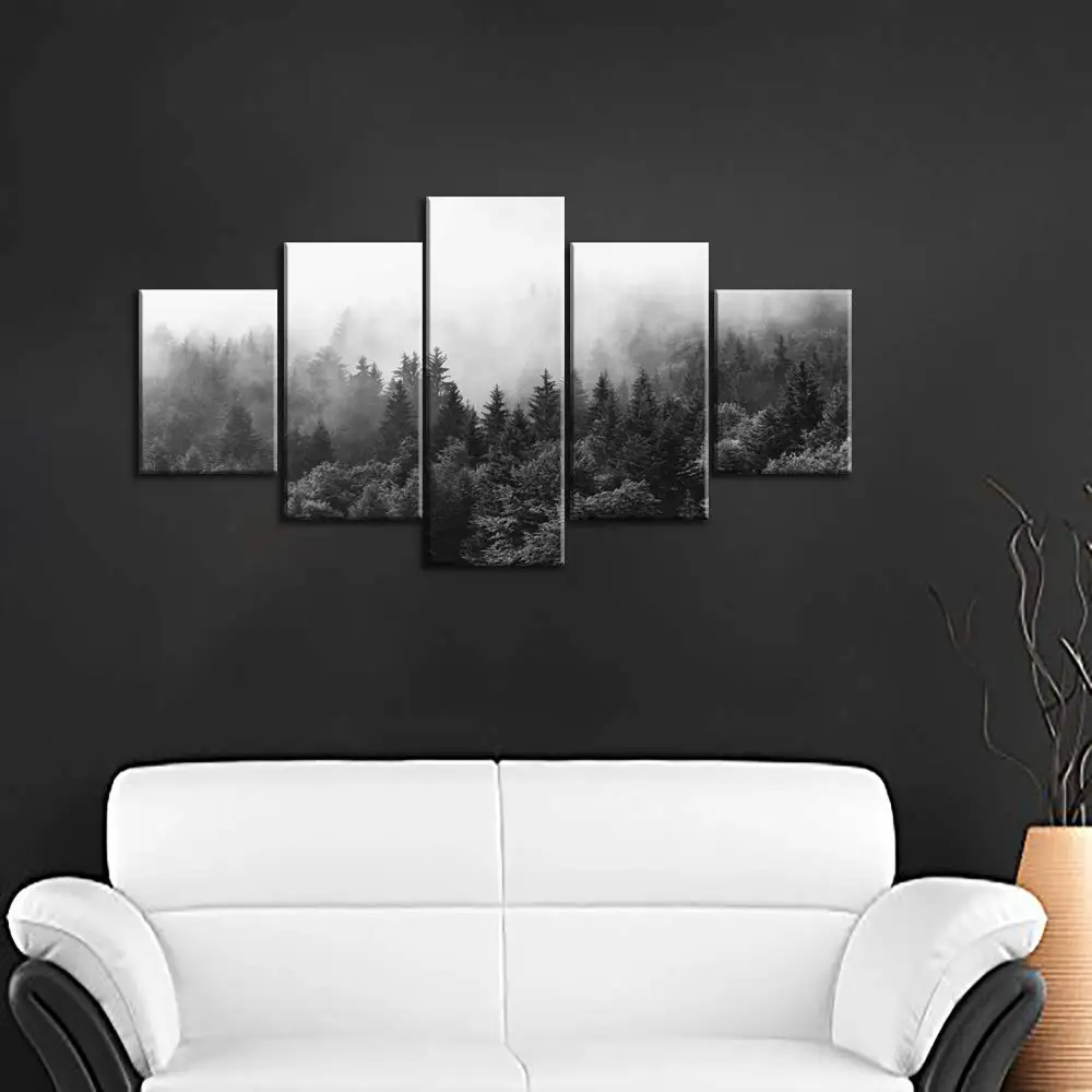 Nordic Decoration Forest Lanscape Wall Art Canvas Poster and Print Painting Decorative Picture for Living Room Home Decor | Дом и сад