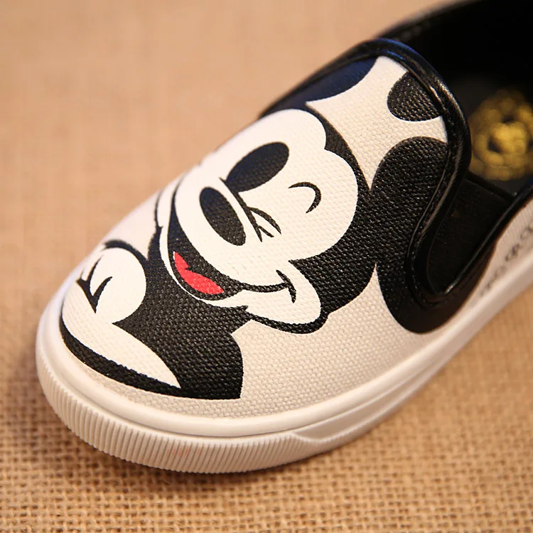 2016 Детская обувь Hello Kitty для маленьких девочек парусиновые кроссовки с Минни Маус