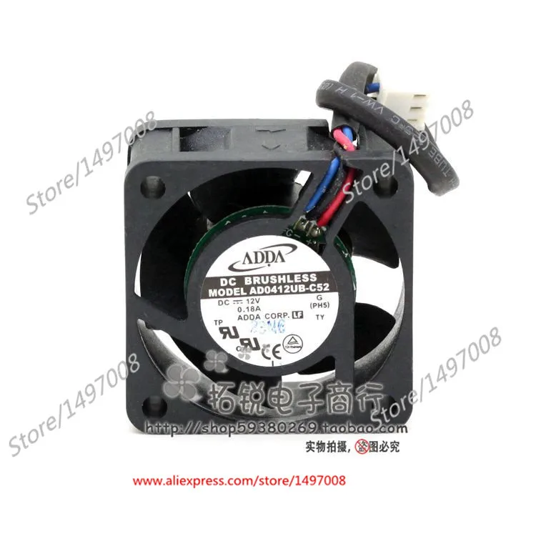 Охлаждающий вентилятор для сервера ADDA AD0412UB C52 G DC 12 В 0.18A 40x40x20 мм|square fan|server fan40x40x20mm