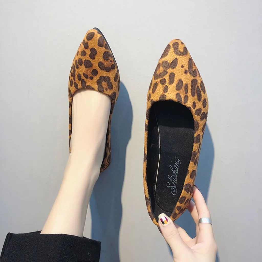 Туфли SAGACE женские на плоской подошве повседневные Мягкие леопардовые модная