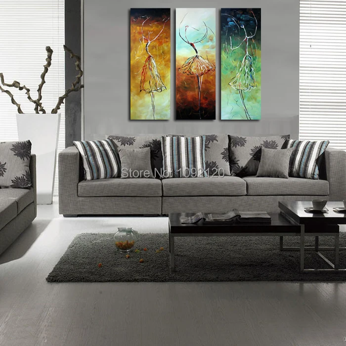 100% современное модное украшение ручной работы картины маслом Танцующие женщины