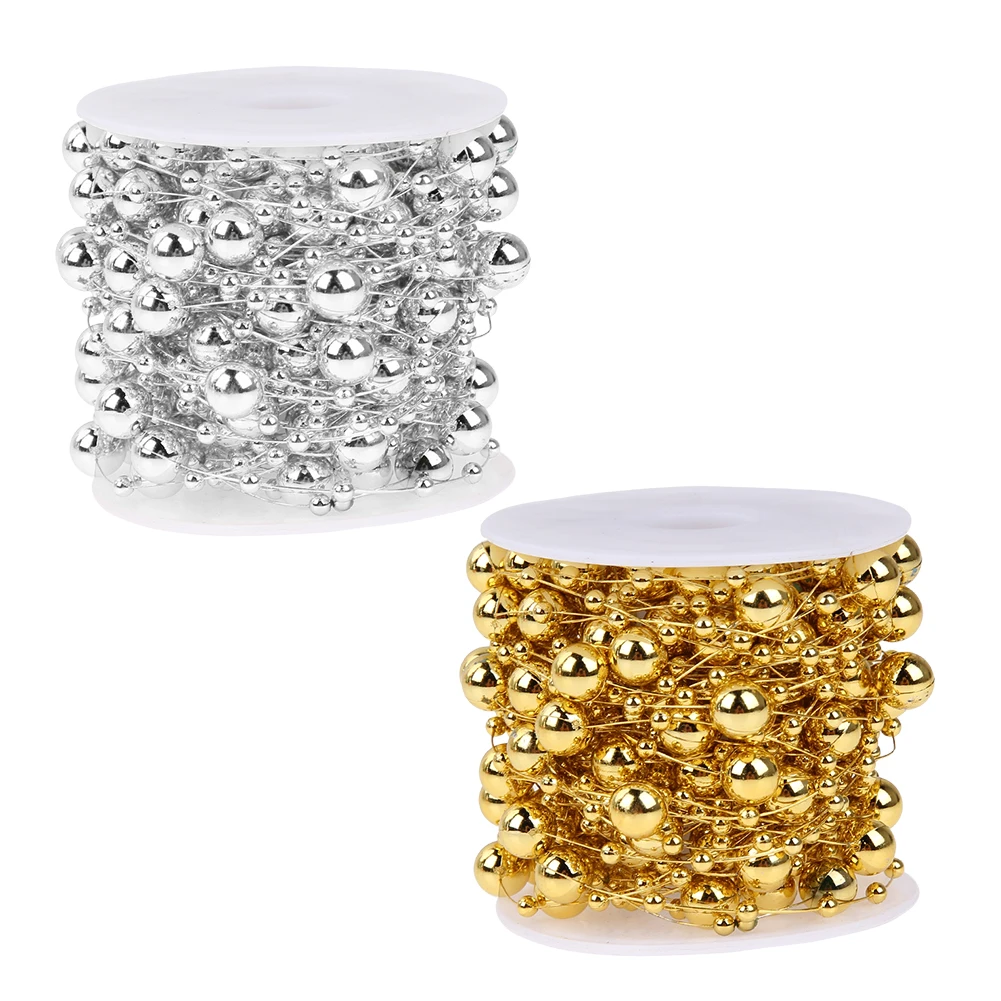 10 м/рулон 8 мм + 3 искусственный бисер цепочка Рождественская елка украшение