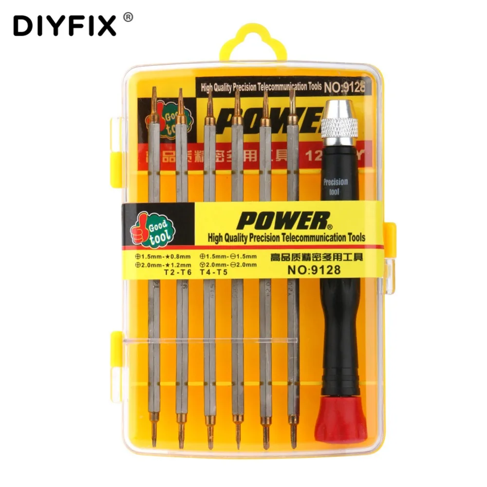 DIYFIX 6 в 1 прецизионный магнитный Набор крестообразных отверток Phillips шлицевая
