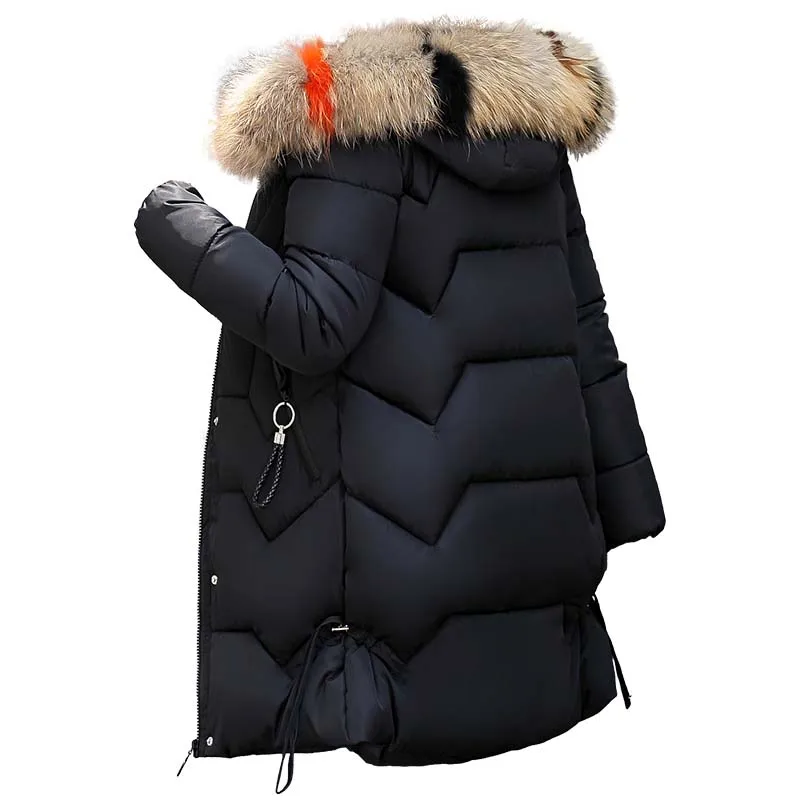 Зимняя верхняя одежда Модное теплое женское пуховое хлопковое пальто с