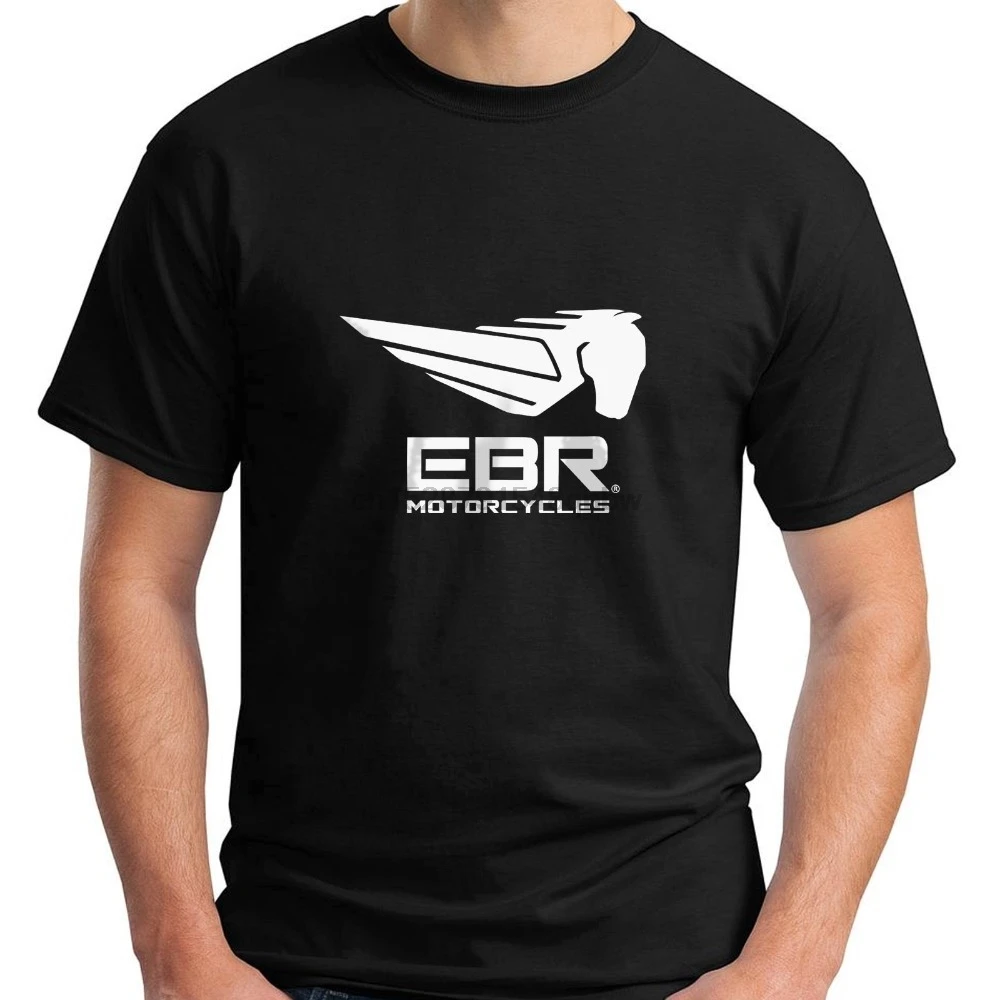 New Ebr Motorcycle Logo Motorrad Brand-Clothing Hip-Hop Simple Splicing Tee Tops Printed T-Shirts | Мужская одежда