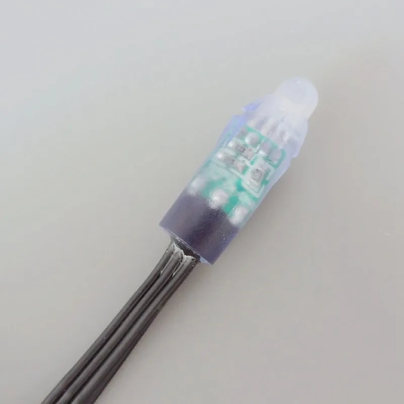 DC5V 12 мм WS2811 Светодиодный пиксельный модуль, IP68 водонепроницаемый RGB струнный Рождественский светодиодный светильник, адресуемый как ucs1903 WS2801, черный провод