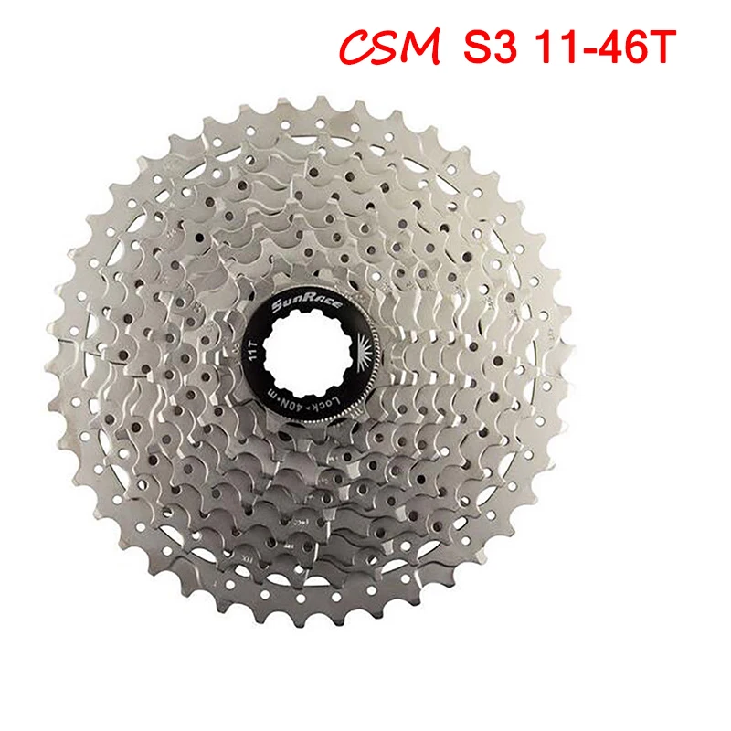 Sunracing 10 S кассета CSMS3 CSMX3 11-40T11-42T 11-46 T MTB велосипедная обгонная муфта Moutain велосипедная кассета Fit Shimano SRAM маховик - Color: 10S-S3-Sliver-11-46T