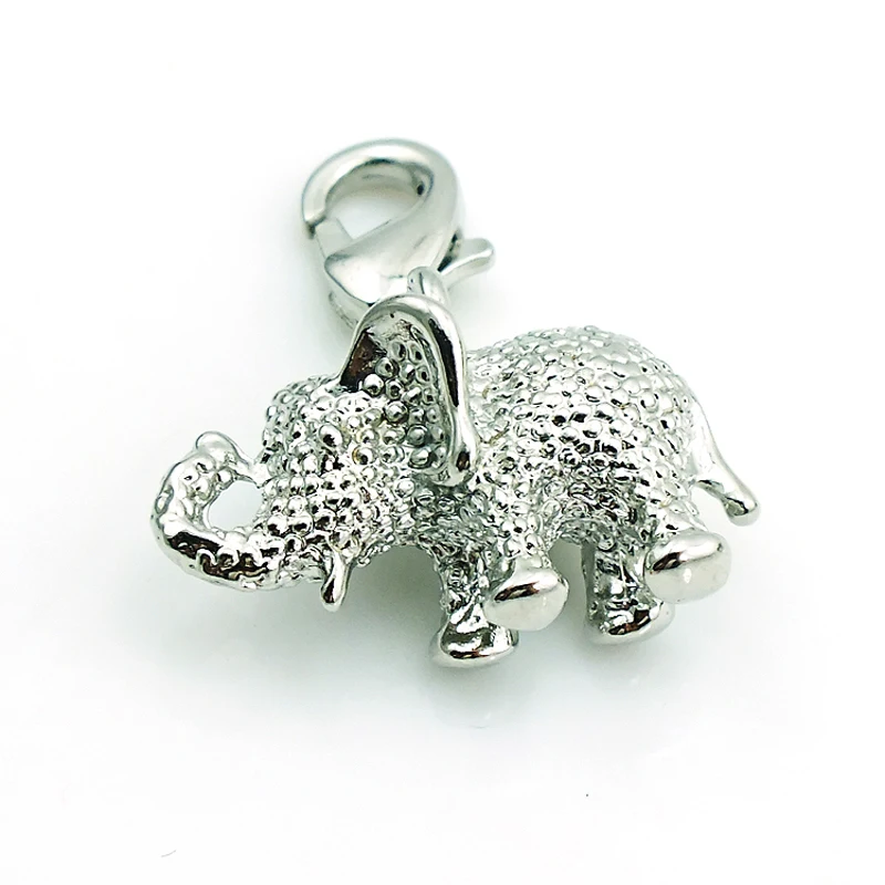 JINGLANG оптовая цена серебряный цвет металлический Слон подвеска Омар застежка