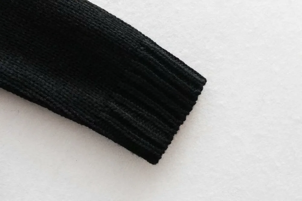 2019 women vintage lace embroidery casual black knitted sweater ladies o neck beading sweaters femme pullovers chic tops S039 | Женская