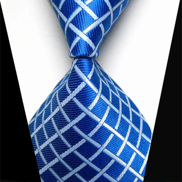 Плед трикотажные шелковый галстук мужчин синий классический мода роскошный